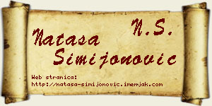 Nataša Simijonović vizit kartica